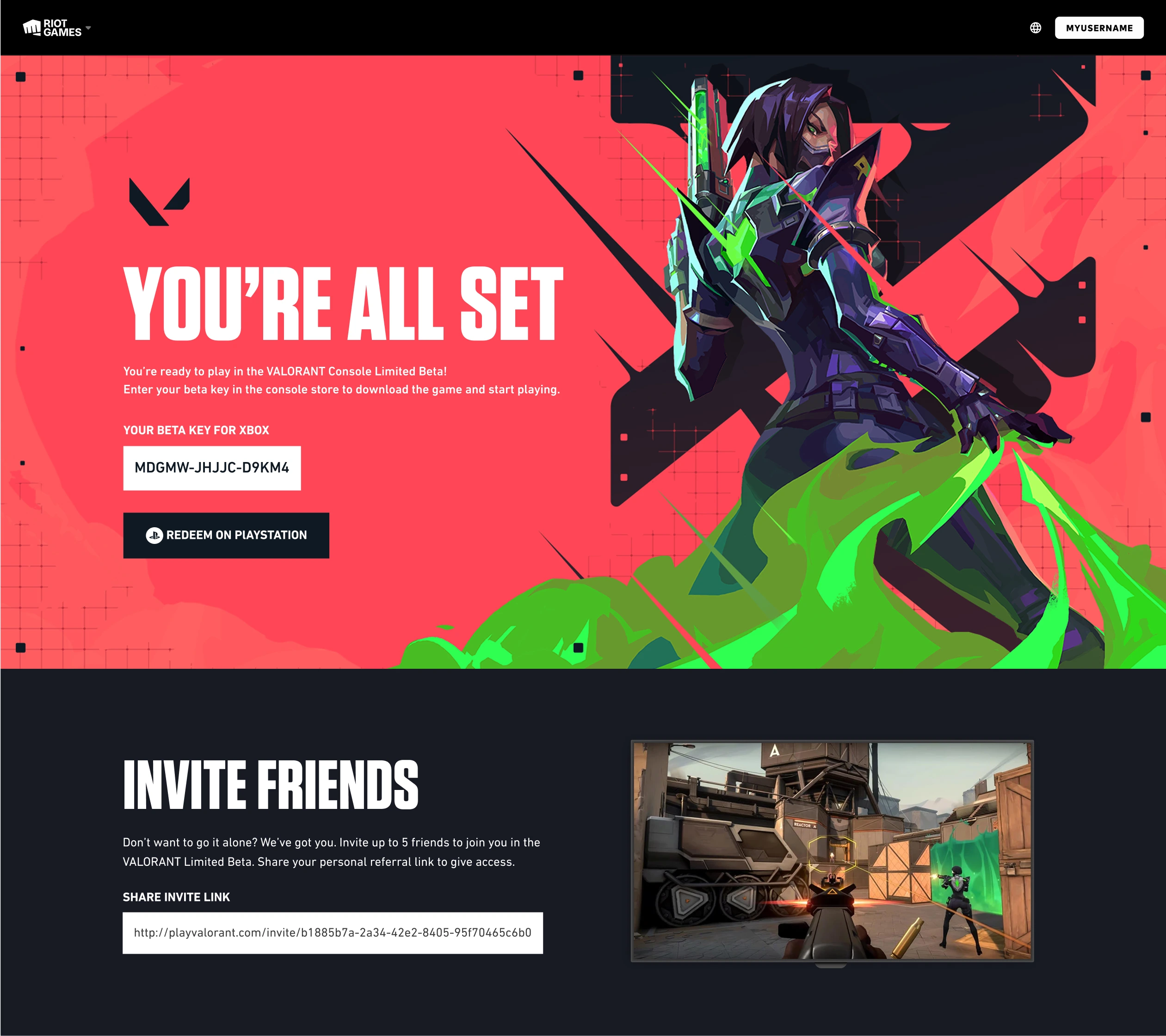 Success + Invite Friends Screen